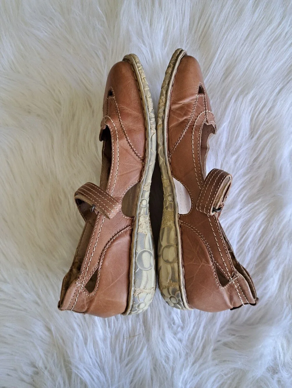 Josef Seibel Tan Leather Mary Janes